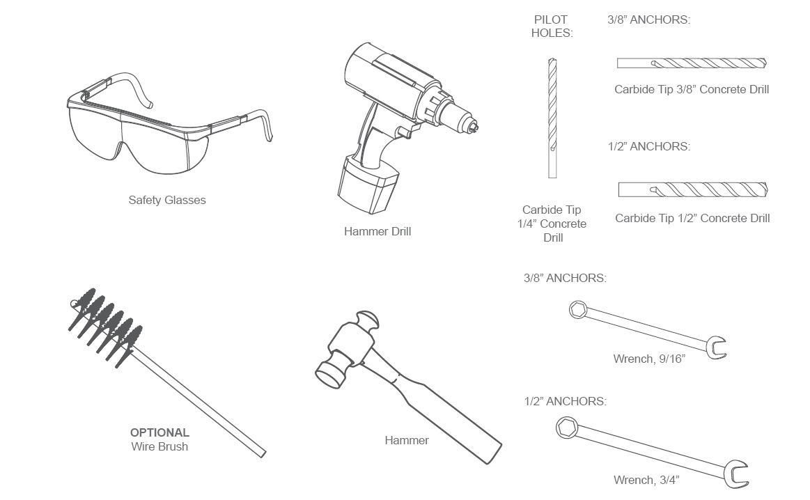 Required tools for installation