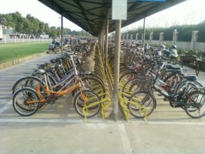 Double sided bike racks