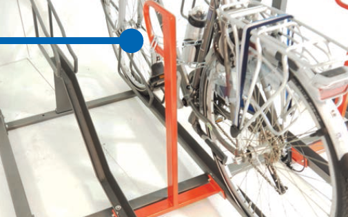 Upper lock of two tier bicycle rack