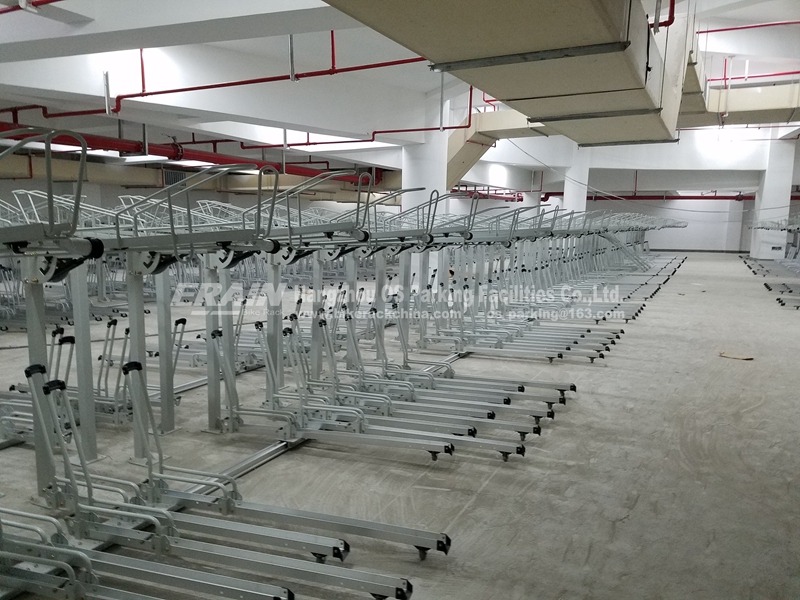 Manual double stage bike racks